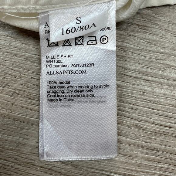 Allsaints Millie Military Button Up Shirt Women's S Minimalist Casual - Picture 7 of 10